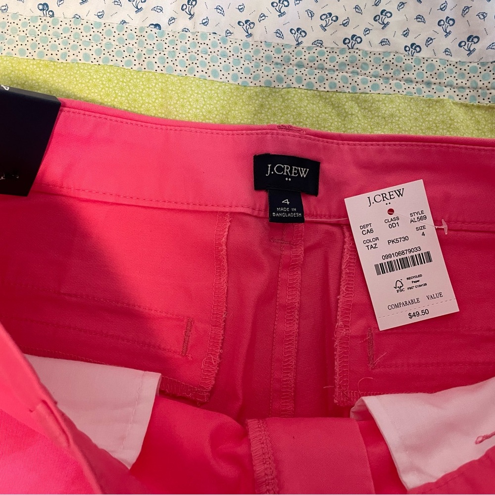Hot Pink J Crew Bermuda Shorts Size 4 NWT - Picture 4 of 4
